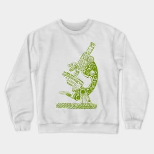 Scientific Microscope Line Drawing (Olive) Crewneck Sweatshirt